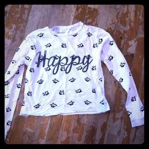 White panda crop top woman’s